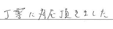 <p>丁寧に対応頂きました</p>