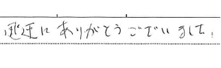 <p>迅速にありがとうございました</p>