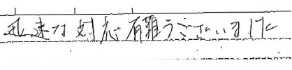 迅速な対応有難うございました