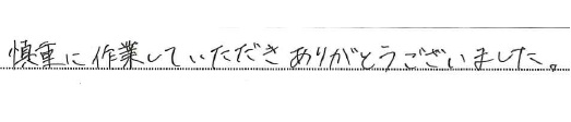 慎重に作業していただきありがとうございました。